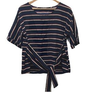West kei blue striped top size M GUC…
